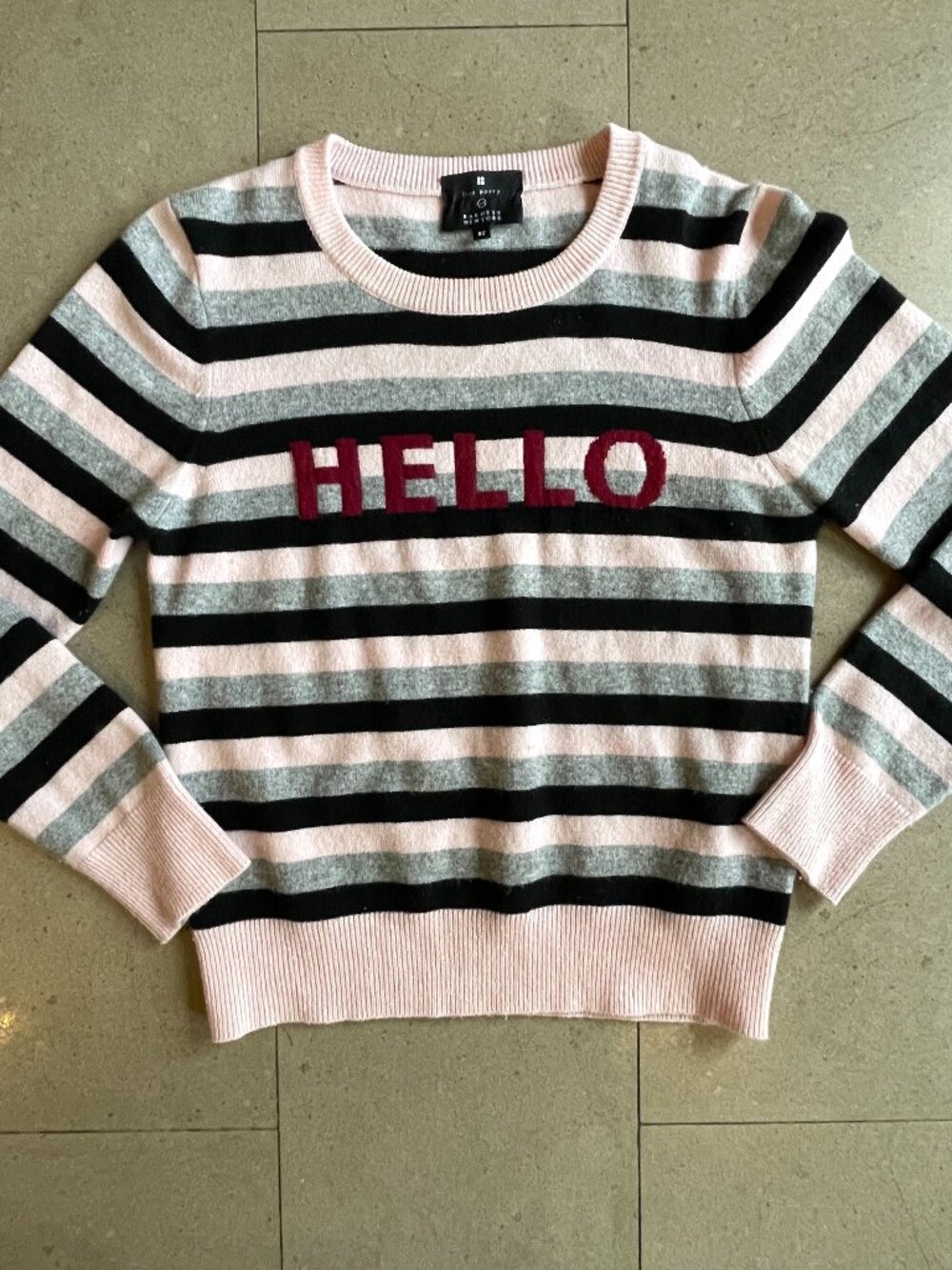 Lisa Perry Barneys New York 100% Cashmere Hello Goodbye Sweater-XS